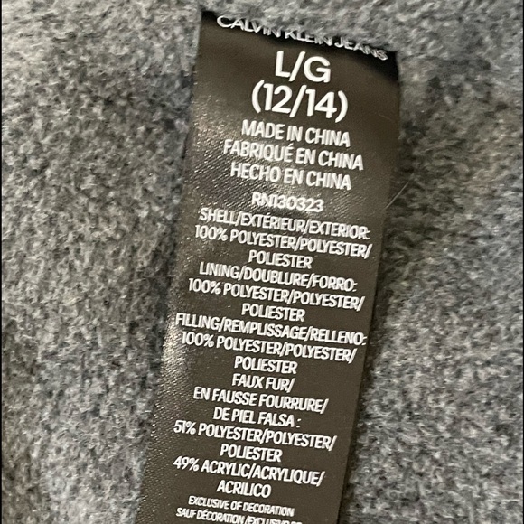 Girls Calvin Klein Pink winter coat fleece lining size 12-14 - Picture 8 of 8